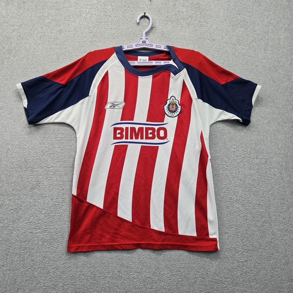 Chivas De Guadalajara Men Jersey XS Red Logo Embroidered Reebok Striped READ